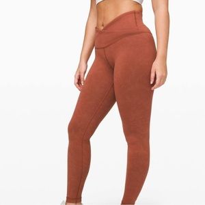 Lulu Lemon Always On HR Cross Waist tight, rust color